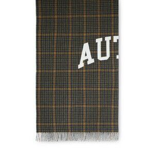 Autry Tartan Check Wool Blanket With Stitched Logo - NWT